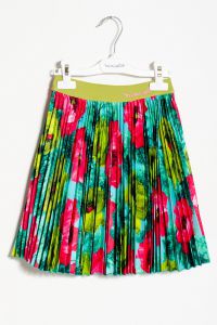 Mimisol pleated-satin skirt