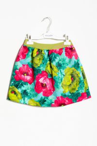 Mimisol floral-satin skirt