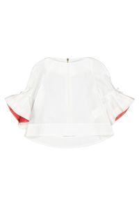 Trumpet-sleeve poplin top