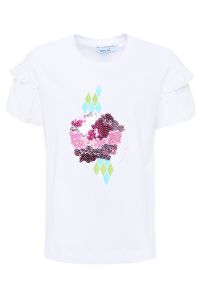 T-shirt Mimisol con ricamo di paillettes