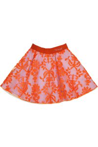 Mimisol fluo-orange lace skirt