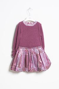 ValMax fleece and gingham dress