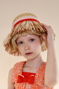 Cappello cloche hat in straw and raffia